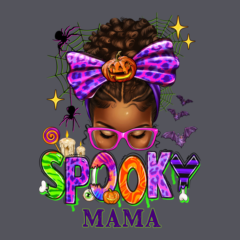 Halloween Afro Messy Bun Spooky Mama Vintage Hoodie by texasbilliewilder | Teevron