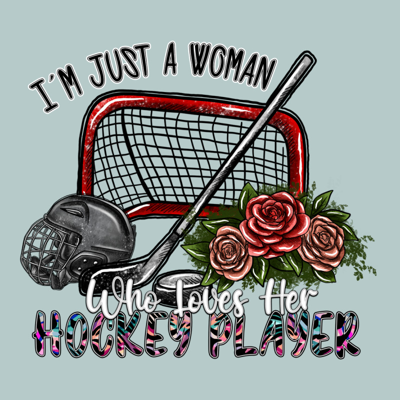 I'm Just A Woman Who Loves Her Hockey Player Heavy Core Tee by SublimationCraftShop | Teevron