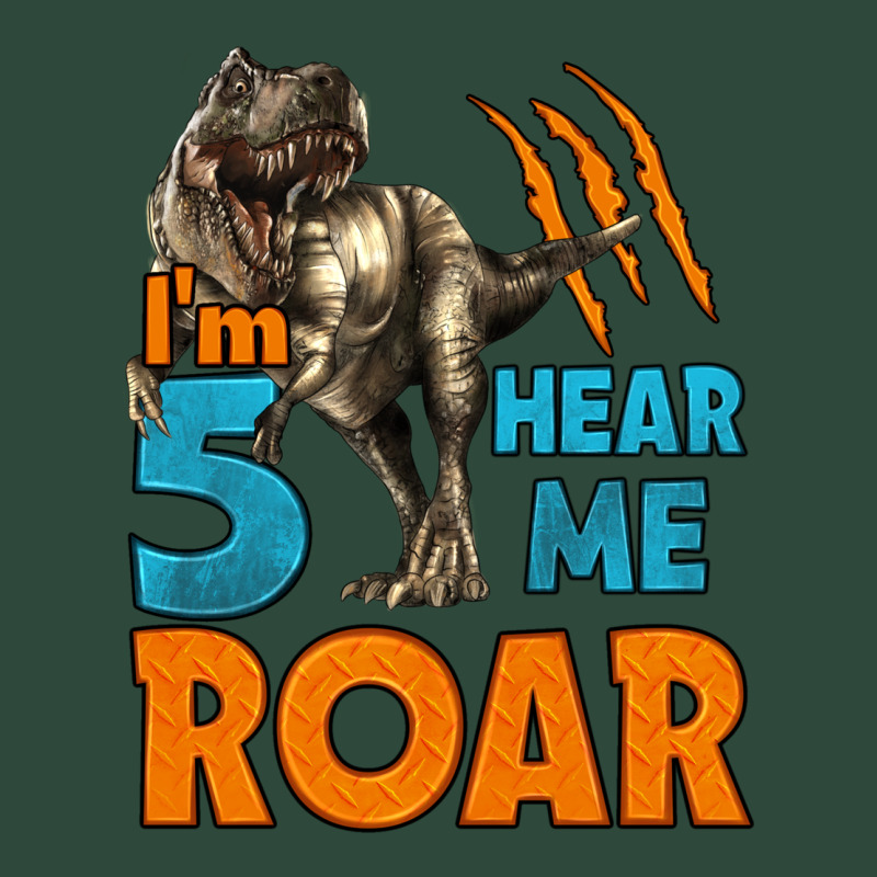 I'm Five Hear Me Roar Dinosaur Birthday Zipper Hoodie by LillyAllenDesigns | Teevron