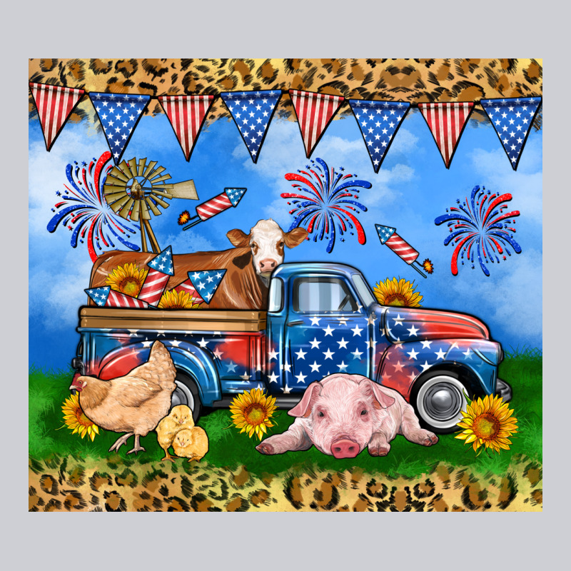 America Farm Animals Truck 20oz Skinny Tumbler Heavyweight Sweatshirt by Neo Western | Teevron