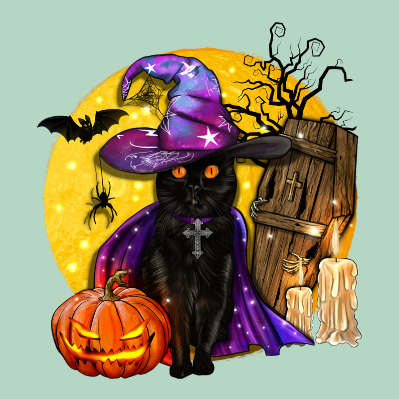 Black Witch Cat Coffin And Moon Classic Tee by BundleAndBundleShop | Teevron