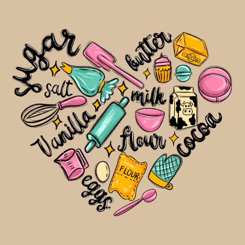 Vanilla Eggs Sugar Cocoa And Kitchen Heart Heavyweight Hoodie by MaliasSmallBusiness | Teevron