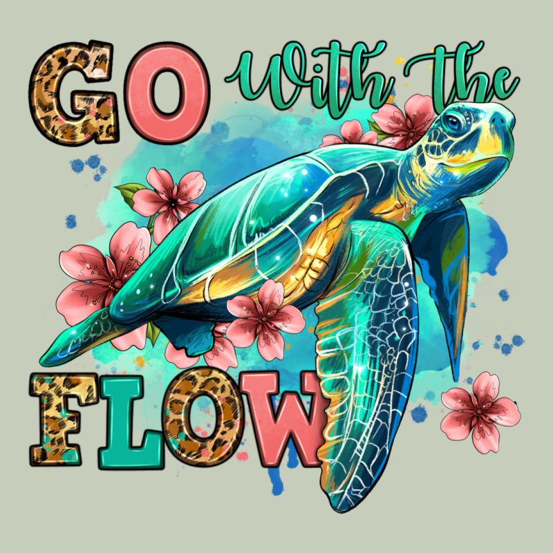 Go With The Flow Floral Turtle Long Sleeve Tee by Jasminsmagicworld | Teevron