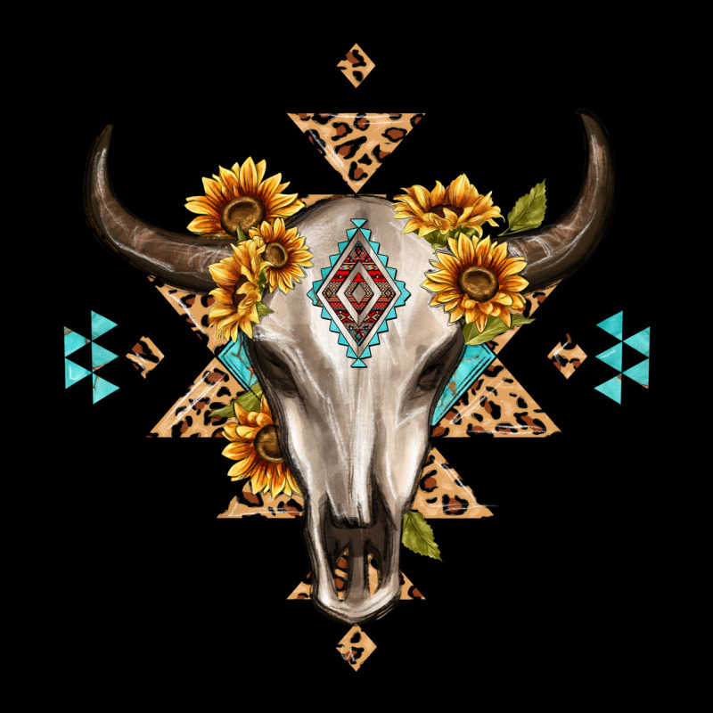 Bull Skull With Aztec Sunflower Leopard Premium Sweatshirt by MaliasSmallBusiness | Teevron