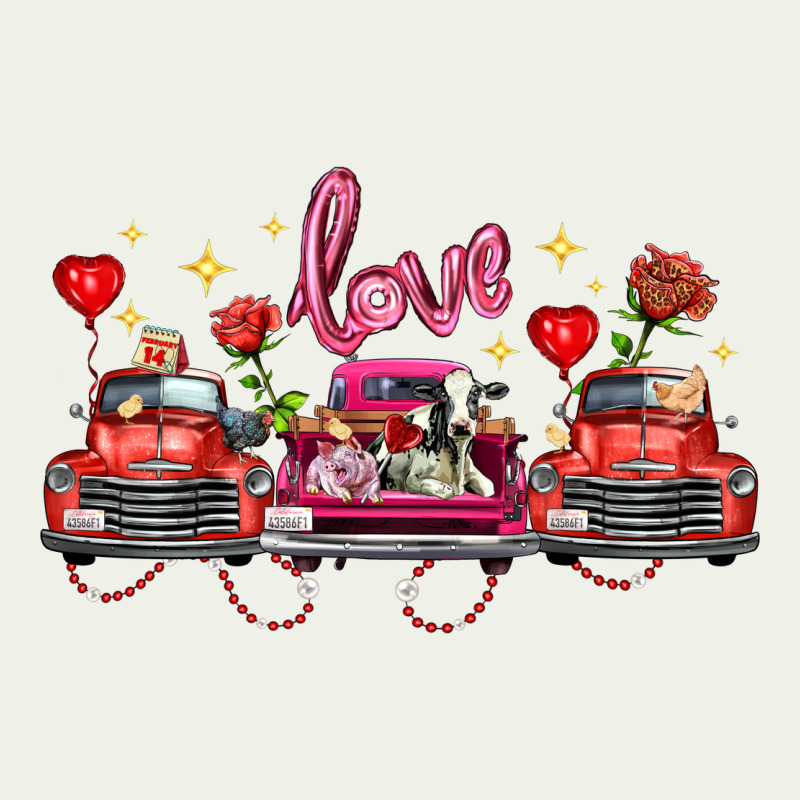 Valentine's Day Farm Trucks Farm Animals Urban Heavy Tee by FaDigitalArtStudio | Teevron