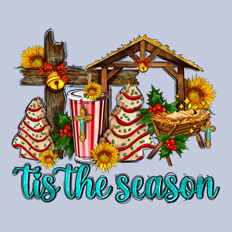 Tis The Seasin With Christmas Cake Abd Jesus Long Sleeve Tee by AdoDesignShop | Teevron