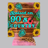 Raised 90's Country Guitar Cactus Sunflower's 12 Oz Can Cooler (regula Long Sleeve Tee | Teevron