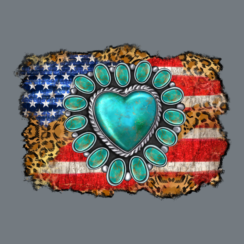 American Flag Leopard Turquoise Gemstone Heavyweight Sweatshirt by Neo Western | Teevron