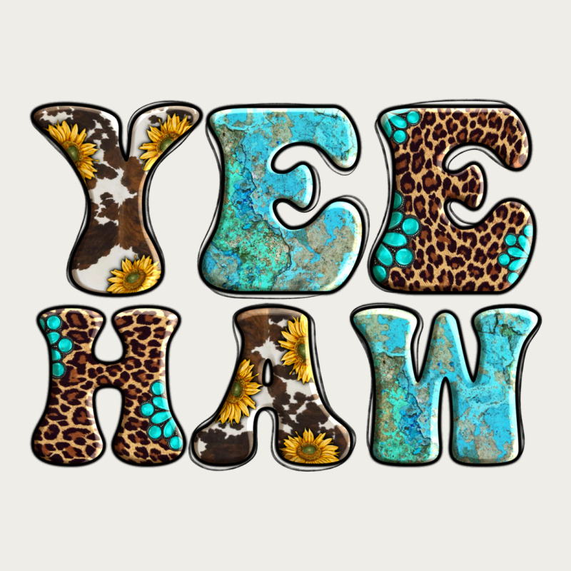 Western Sunflowers Turquoise Leopard Yee Haw Zipper Hoodie by BarkalooDesign | Teevron
