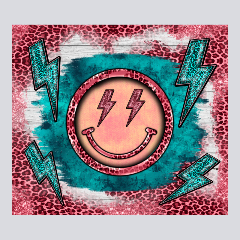 Western Lightning Bolt Smiling Face Turquoise Zipper Hoodie by BarkalooDesign | Teevron