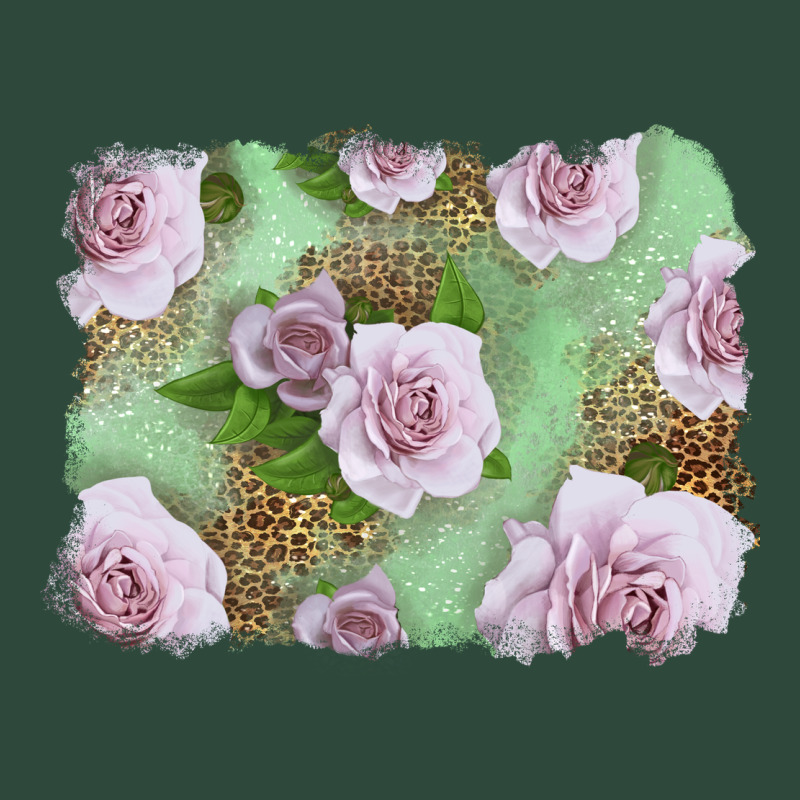 Pink Roses With Leopard Background Zipper Hoodie by LillyAllenDesigns | Teevron