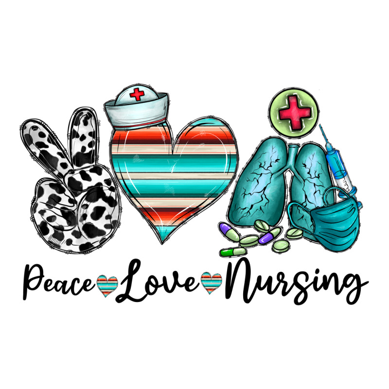 Peace Love Nursing Urban Heavy Tee by CowhideDigitalArt | Teevron