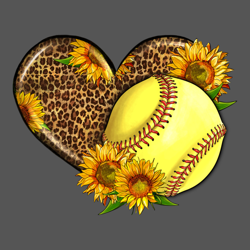 Softball Heart With Sunflowers Zipper Hoodie by LillyAllenDesigns | Teevron