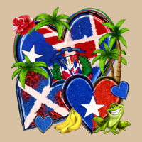 Puerto Rico With Dominican Republic Hearts Heavyweight Hoodie | Teevron