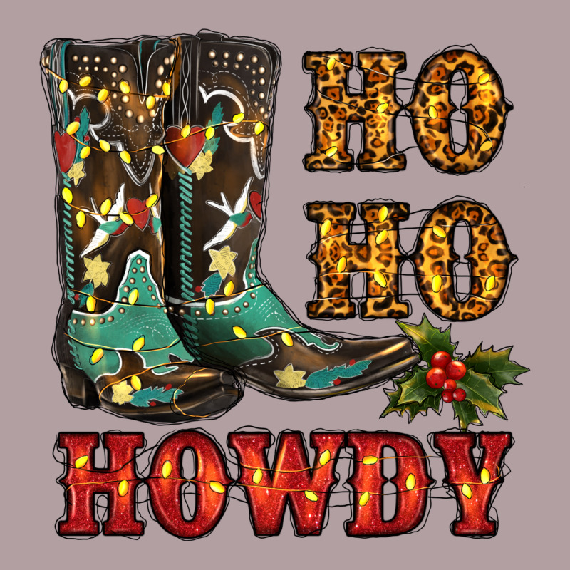 Christmas Cowboy Boots Ho Ho Howdy Vintage Hoodie by RanaPortraitStore | Teevron