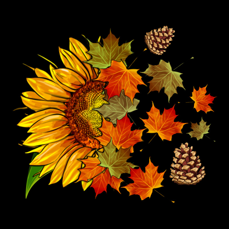 Sunflower And Autumn Leaves Heavyweight Sweatshirt by HRA Design Shop | Teevron