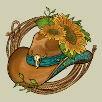 Western Hat With Sunflowers And Rope Heavy Core Tee | Teevron