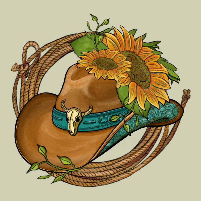 Western Hat With Sunflowers And Rope Heavy Core Tee by Artiststas | Teevron