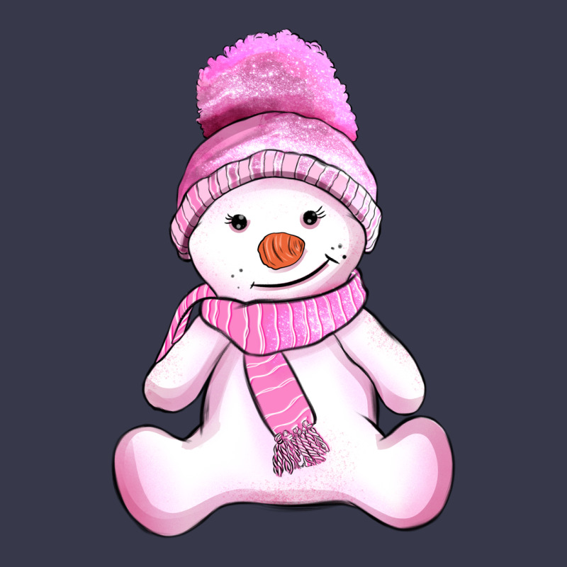 Winter Pink Snowman And Hat Long Sleeve Tee by AdoDesignShop | Teevron