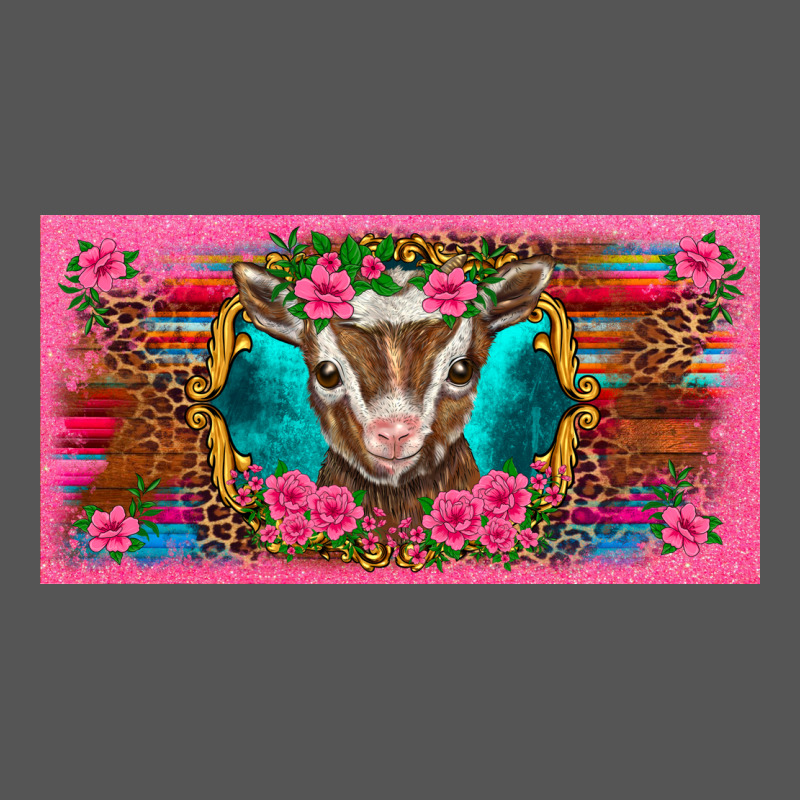 Western Baby Boer Goat Pink Flowers Serape Leopard Pink Glitter Patter Zipper Hoodie by BarkalooDesign | Teevron