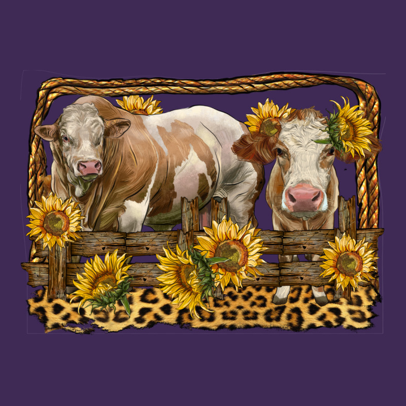 Simmental Bull And Heifer With Sunflowers Premium Hoodie by LillyAllenDesigns | Teevron