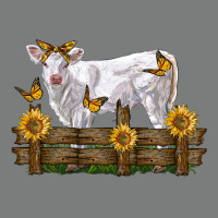 Charolais Calf With Sunflowers Premium Hoodie | Teevron
