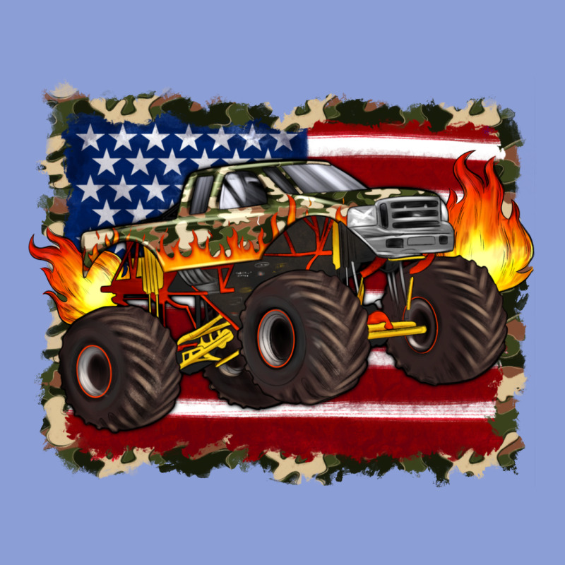 American Flag Monster Truck Long Sleeve Tee by Artiststas | Teevron