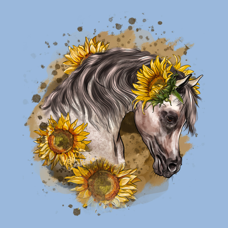 Arabian Horse With Sunflowers Premium Hoodie by LillyAllenDesigns | Teevron