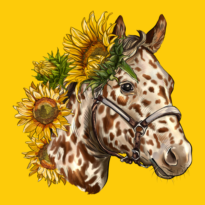 Appaloosa Horse With Sunflowers Premium Hoodie by LillyAllenDesigns | Teevron
