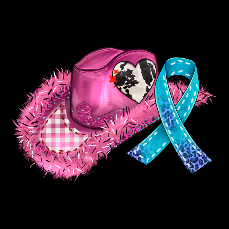Cowboy Hat And Cancer Ribbon Ladies Tee by AdoDesignShop | Teevron