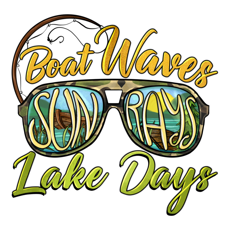 Boat Waves Sun Rays Lake Days Premium Tee by BarkalooDesign | Teevron