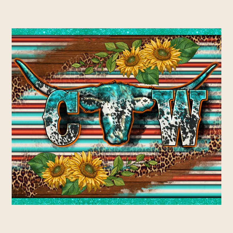 Western Cow Serape Leopard Sunflowers Mousepad Zipper Hoodie by BarkalooDesign | Teevron
