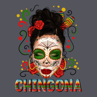 Mexicana Skull Girl Messy Bun Vintage Hoodie | Teevron