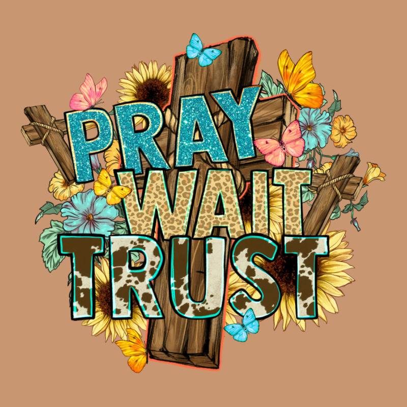 Pray Wait Trust Crosses Christian Heavyweight Hoodie by NancyCooperArtShop | Teevron