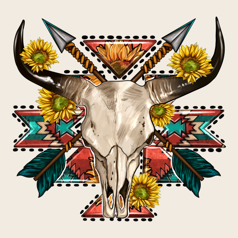 Aztec Western Bull Skull Premium Sweatshirt by NancyCooperArtShop | Teevron