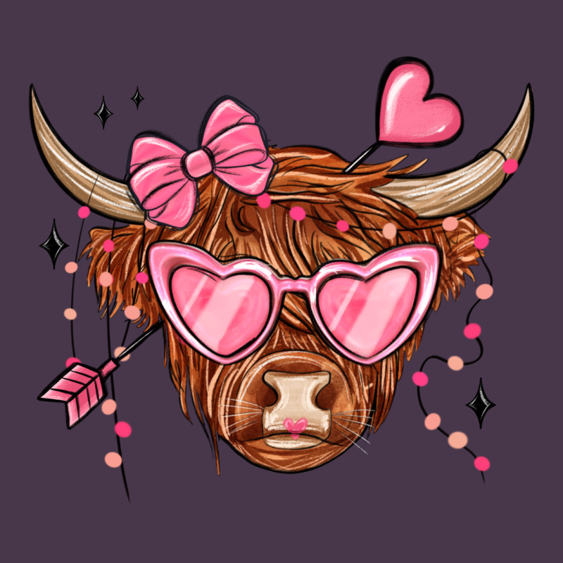 Valentines Day Long Haired Cow Heavyweight Hoodie by MaliasSmallBusiness | Teevron