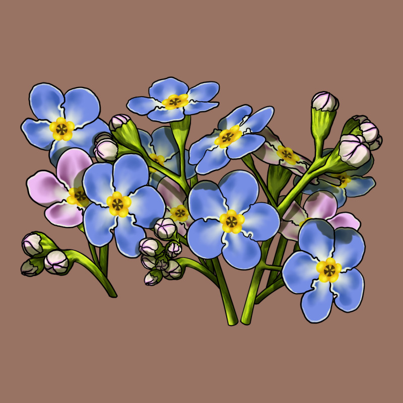 Forget Me Not Flower Illustrations Premium Hoodie by LillyAllenDesigns | Teevron