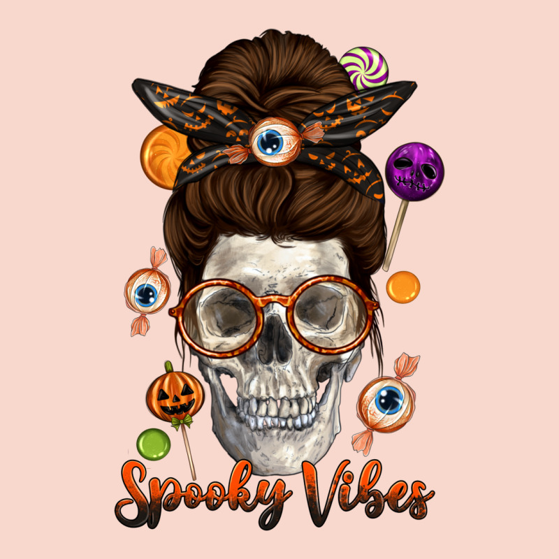 Spooky Vibes Skull Messy Bun Urban Hoodie by texasbilliewilder | Teevron