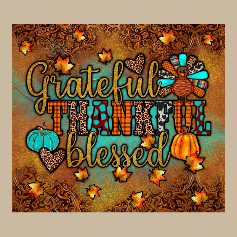 Grateful Thankful Blessed Turkey Long Sleeve Tee by JahusDesignShop | Teevron