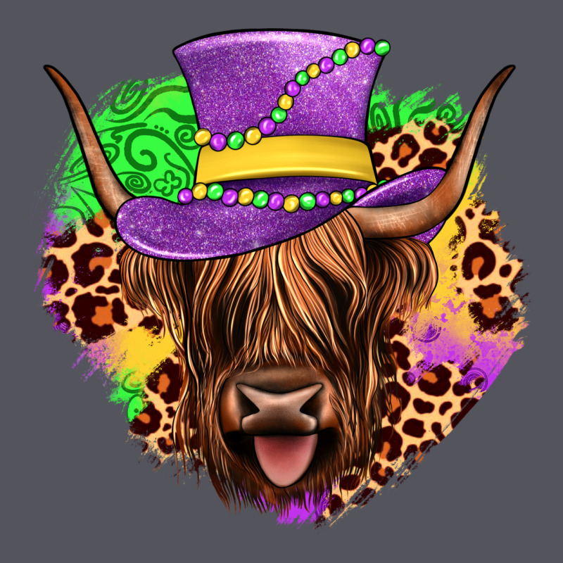 Highland Cow Mardi Gras Vintage Hoodie by JahusDesignShop | Teevron