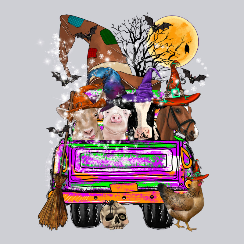 Hallloween Farm Animals Truck Heavyweight Sweatshirt by CowhideDigitalArt | Teevron