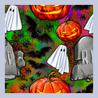 Halloween Ghost And Headstone Seamless Pattern Long Sleeve Tee | Teevron