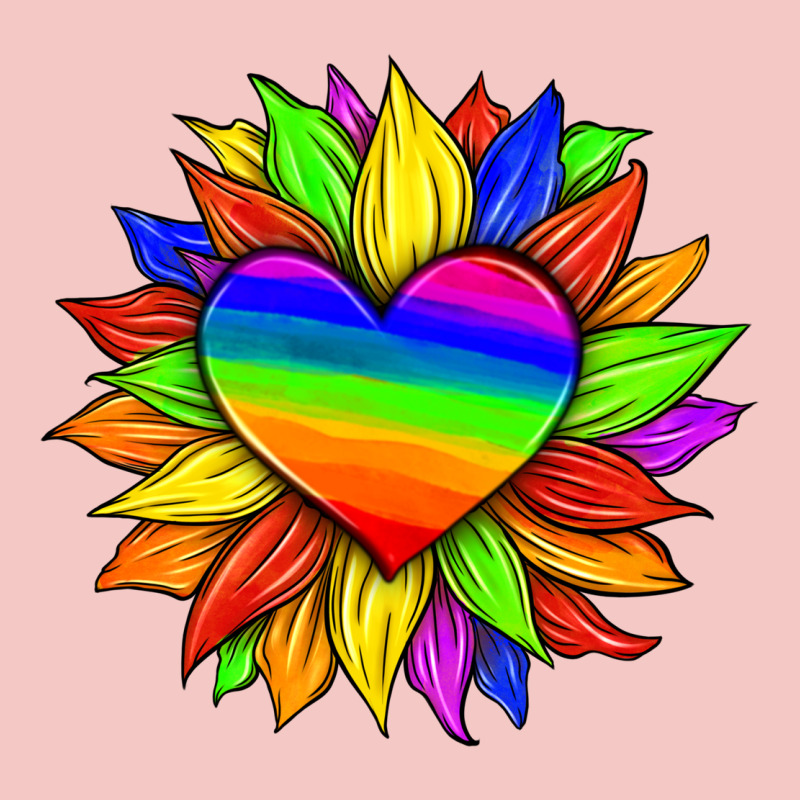 Lgbtq Color Heart And Sunflower Urban Heavy Tee by HRA Design Shop | Teevron