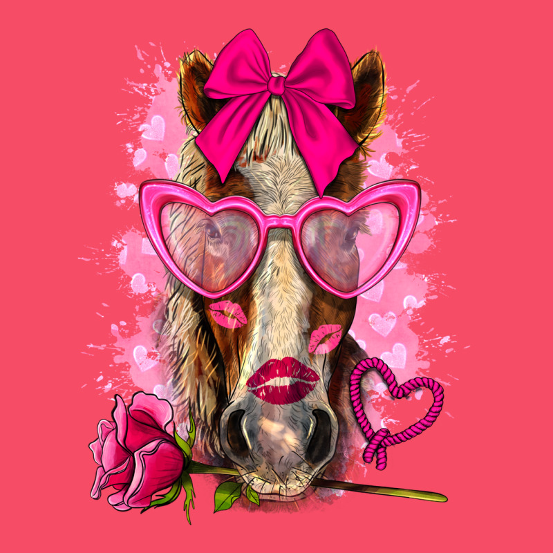Valentines Day Horse With Sunglasses Premium Sweatshirt by NancyCooperArtShop | Teevron