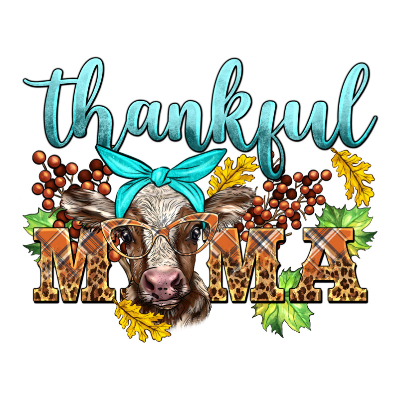 Thankful Mama Cow Premium Tee by BarkalooDesign | Teevron