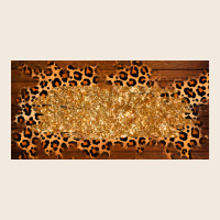 Wooden Leopard Glitter  License Plate Template Zipper Hoodie | Teevron