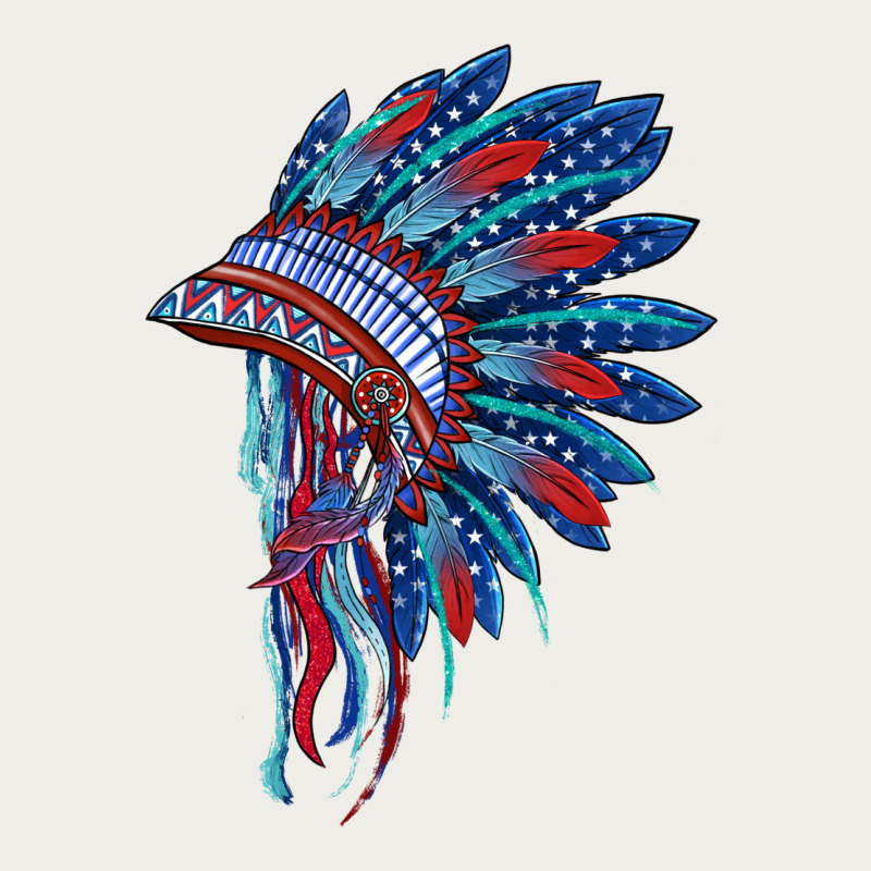 Indian Headdress With American Flag Zipper Hoodie by BarkalooDesign | Teevron