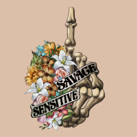 Sensitive Savage Skeleton Middle Finger Urban Heavy Tee | Teevron