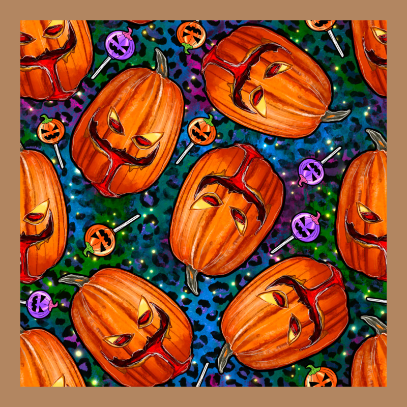 Halloween Pumpkin And Candy Seamless Pattern Long Sleeve Tee by BundleAndBundleShop | Teevron
