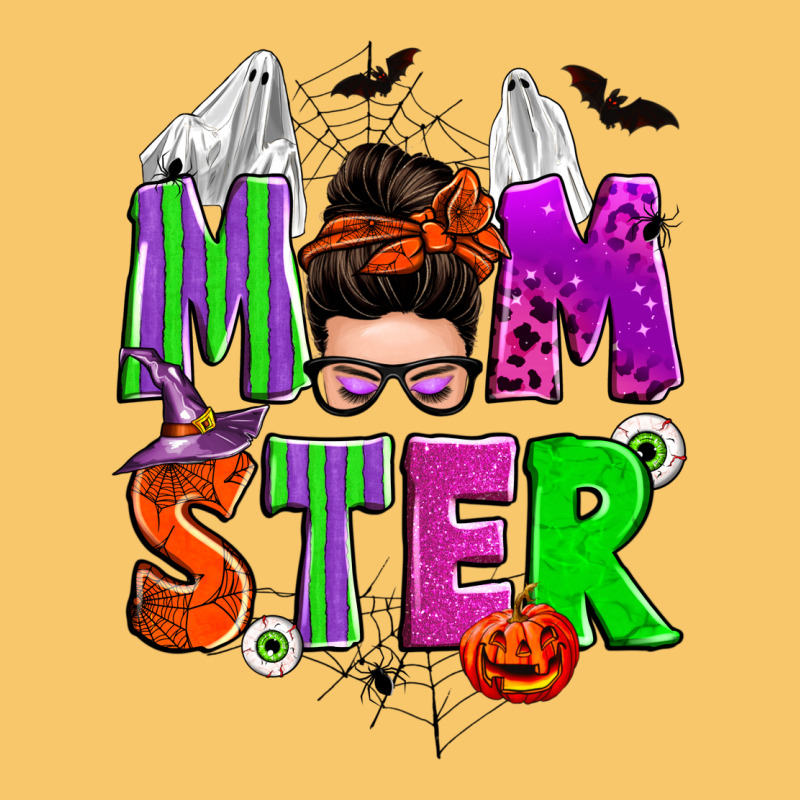Halloween Momster Messy Bun Vintage Hoodie by Zillion Design Studio | Teevron